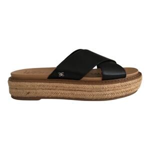 Sam Edelman Womens “Korina” Sandals Platform Slide Leather Black Size 8M